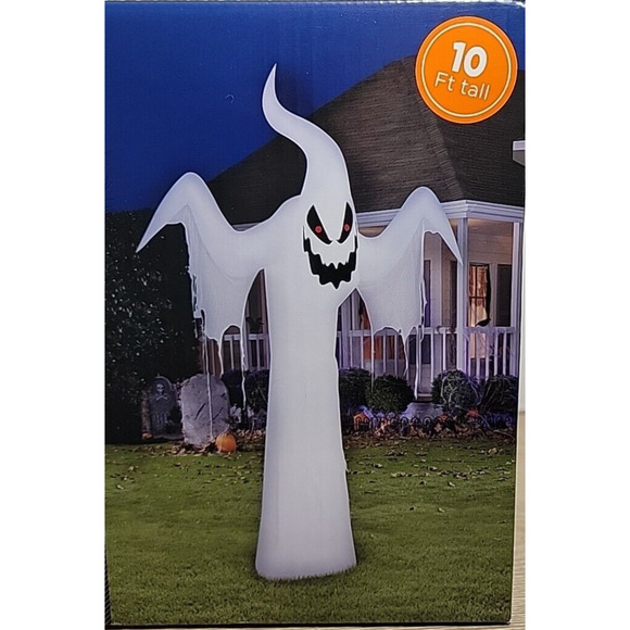 Gemmy Halloween 10 ft Lights Up Spooky Ghost Airblown Inflatable NIB - Picture 2 of 8